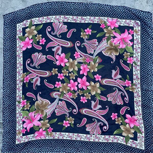 ELISSA Floral Paisley Silk Scarf - Pink and Brown